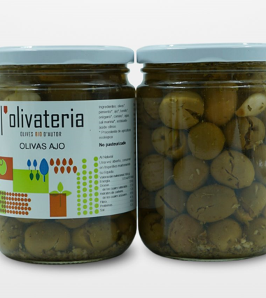 Aceitunas con ajo Olivatería. Formato 1.100 Gramos