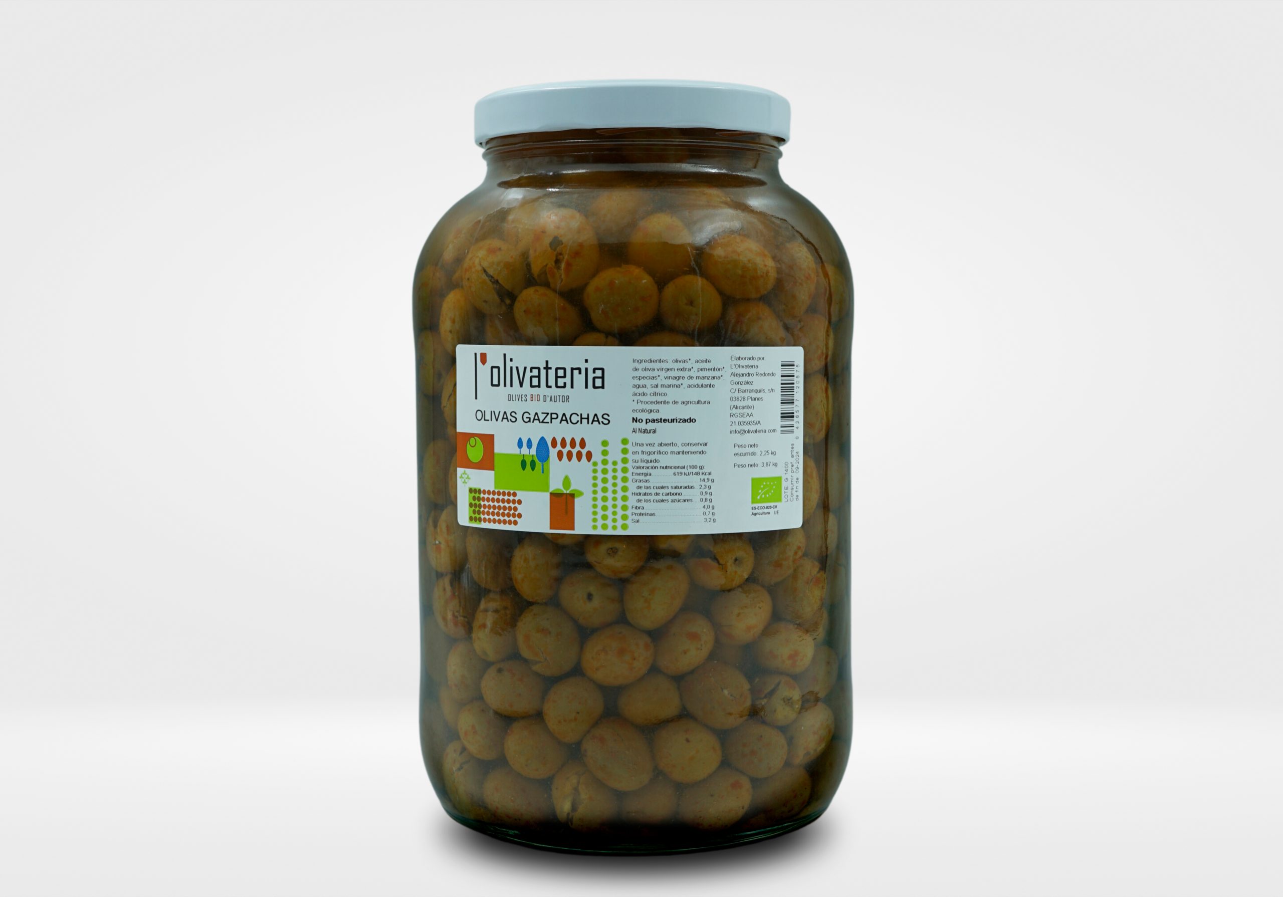 Aceitunas Gazpachas Olivatería. Formato 1.100 Gramos