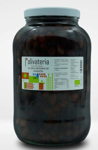 Aceitunas Negras de Aragón Olivatería. Formato 1.100 Gramos